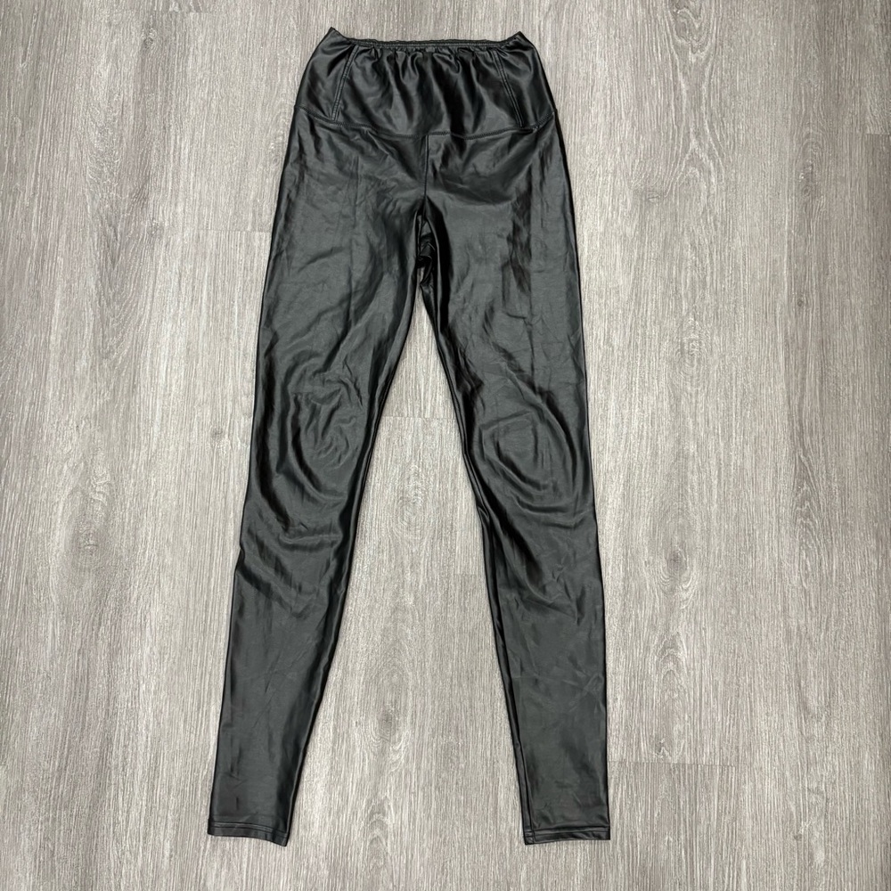 Aritiza Wilfred Free Daria Black Faux Leather Vegan Leggings High Rise Women's